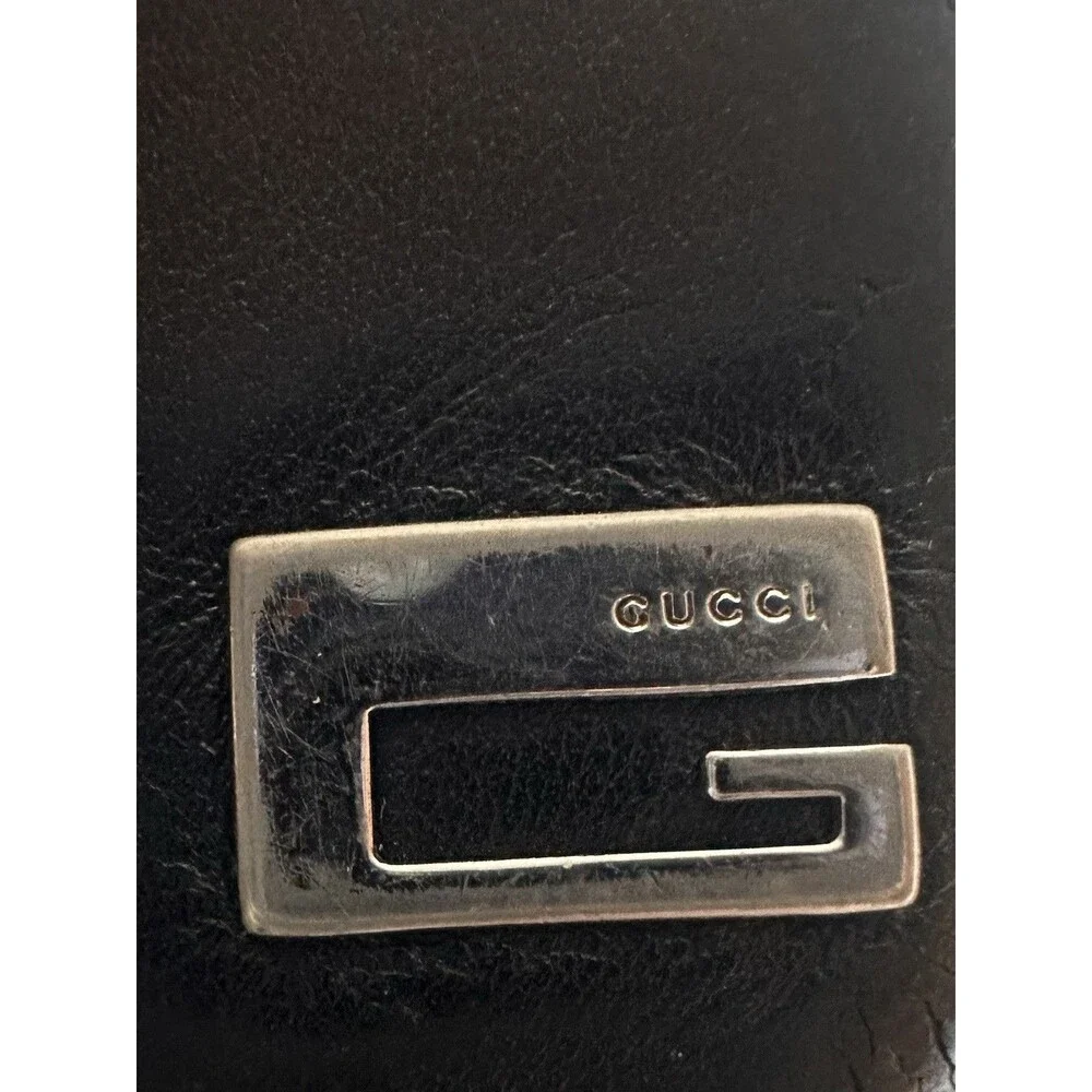 Gucci Tom Ford Era Black Leather Bifold Silver Hardware